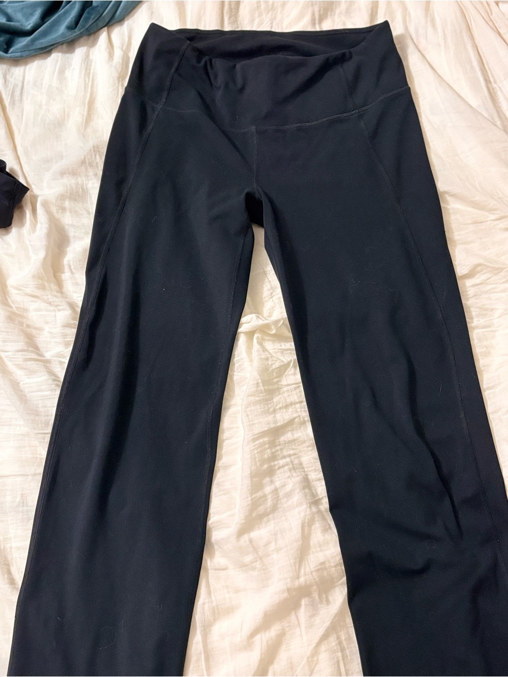 Black Women's High-Waist Wide-Leg Active Pants